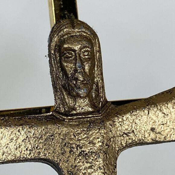 Vintage Jesus Christ Processional Crucifix Cross Religious Wall Hanging 10” Tall - Picture 4 of 9